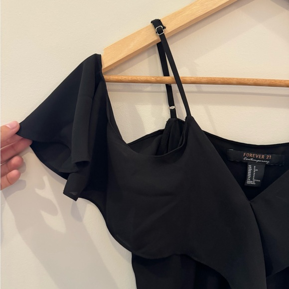 Forever 21 Black Wrap Off the Shoulder Dress - Picture 4 of 9